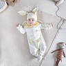 優(yōu)奇嬰兒衣服秋裝超萌可愛哈衣嬰幼兒寶寶連體衣洋氣爬服春秋季外出服 米黃 66cm 曬單實(shí)拍圖