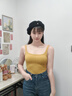 OTST高顏值海邊穿搭黃色吊帶女內(nèi)搭2025新款背心帶胸墊多巴胺純欲上衣 琥珀黃  M (80-105)斤 曬單實(shí)拍圖