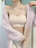 韞舜內(nèi)衣女士文胸小胸聚攏防滑抹胸式裹胸隱形少女無鋼圈美背胸罩衣薄 白色(配原色肩帶+透明肩帶) L 【36/80ABC】 推薦110-125斤 曬單實(shí)拍圖