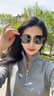 目木間墨鏡女款2025新款高級感顯臉小大框適合方圓臉防紫外線女士太陽鏡 黑金框黑灰片（唐嫣同款） 曬單實拍圖