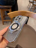 三只貓咪適用于蘋(píng)果16promax手機(jī)殼iPhone16pro自帶鏡頭膜iPhone15水鉆全包保護(hù)套14pro小眾奢高檔高級(jí)感 【太空銀-閃粉卡】磁吸隱形支架 iPhone 16 Pro Max 曬單實(shí)拍圖