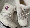 駱駝（CAMEL）熔巖雪地靴女懶人毛毛鞋保暖增高防寒休閑靴 L25W577050 米色 38 曬單實(shí)拍圖