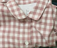無(wú)印良品（MUJI）[自營(yíng)限定款]女士無(wú)側縫 雙層紗織睡衣  軟棉棉內衣 淺粉色格紋 L 曬單實(shí)拍圖