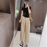 婳如嫣天絲亞麻九分哈倫褲女2025夏季薄款高腰顯瘦棉麻小個子休閑香蕉褲 檸檬黃 L 【建議105-115斤】 曬單實(shí)拍圖