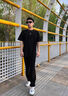 SPAO韓國同款2025夏季新款男士純棉短袖t恤休閑男女上衣SPDX25SD01LD 黑#純色 XL 曬單實(shí)拍圖