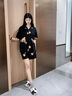 莎倩2025年新款情侶睡衣夏季莫代爾棉短袖女生套裝涼感薄款男士家居服 L852017-L952017 黑色 短袖短褲 M 女（身高150-160，體重80-105） 曬單實(shí)拍圖