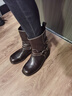 GG-CC【沙丘玫瑰】冬季新款皮帶扣西部靴女粗跟百搭機車(chē)短靴G25Y2923 咖色 36 曬單實(shí)拍圖