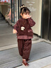 G.DUCKKIDS小黃鴨童裝女童秋季套裝2025新款兒童秋裝女寶秋季馬甲三件套碎花 紅色 100 (建議90-98cm 2-3周歲） 曬單實(shí)拍圖