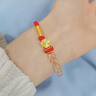 中國黃金China Gold四葉草黃金手鏈女足金紅繩手鏈生日禮物女送女友媽媽老婆結(jié)婚紀念足金四葉草黃水晶手鏈+證書禮盒 曬單實拍圖