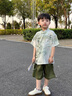 G.DUCKKIDS男童漢服套裝2025新款中式國風(fēng)兒童夏款古裝表演服男孩唐裝夏季潮 綠色 120 建議身高110-120cm6-7歲 曬單實(shí)拍圖