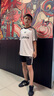 阿迪達斯（adidas）童裝24夏季大童梭織褲子男女兒童三葉草經(jīng)典運動(dòng)短褲IT7911黑 曬單實(shí)拍圖