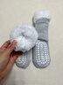 成長(cháng)寄寶寶襪子冬季特厚加絨新生嬰兒中筒襪點(diǎn)膠防滑室內地板襪松口不勒 白色+灰色 3-5歲 L碼（建議腳長(cháng)14-16cm） 曬單實(shí)拍圖