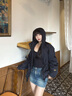 高梵輕殼5.0黑金鵝絨服5分收腰顯瘦2025秋季新款女裝羽絨短厚外套 黑色 M 曬單實拍圖