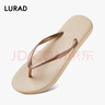 LURAD 人字拖女士平跟防滑夏季夾腳沙灘外穿EVA拖鞋 米色 35-36 曬單實拍圖