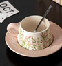 SUCCOHOMEWARE小清新花卉咖啡杯碟套裝 ins風(fēng)復(fù)古馬克杯陶瓷杯子新婚送閨蜜禮物 百合風(fēng)鈴對杯禮盒(快至次日達(dá)) 曬單實(shí)拍圖