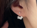 Holycat懷里貓S999銀花朵耳環(huán)女耳釘耳骨釘生日禮物送女友老婆螺絲花朵耳鉤耳飾 足銀螺絲花朵耳鉤【一對】 曬單實(shí)拍圖