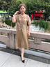 恒源祥媽媽夏裝貴夫人真絲連衣裙兩件套夏季新款中老年女國風(fēng)洋氣套裝裙 母親節禮物-香檳 XL 曬單實(shí)拍圖