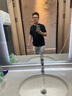 布先生撞色人字織條V領(lǐng)絲光棉短袖T恤男夏季舒適透氣上衣AT10476清倉 黑色 L (175) 曬單實(shí)拍圖