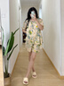 族瑪士親膚純棉睡衣女2025新款夏天全棉薄短袖短褲可外穿家居服夏季套裝 S85208#中袖短褲-油畫(huà)彩盤(pán) M 【建議105-125斤穿】尺碼偏大 曬單實(shí)拍圖