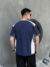 LAZY DAY TREND戶外拼接撞色字母印花速干運動T恤男士夏季薄款涼感上衣 深海蘭 2XL 曬單實拍圖