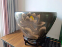 柏尼森仿石陶瓷魚(yú)缸水缸養魚(yú)陽(yáng)臺睡蓮荷花缸室外庭院大缸魚(yú)缸老式大水缸 圓口黑點(diǎn)黑荷花(送底座) 42x42x25cm 直徑42cm高25cm 曬單實(shí)拍圖