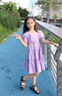 G.DUCKKIDS女童連衣裙夏裝2025新款大童兒童洋氣公主裙童裝夏季女孩純棉裙子 紫色 140 建議10-11歲 曬單實拍圖