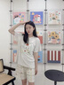 另約莫代爾夏季睡衣女短袖可外穿圓領卡通兔子甜美涼感大碼家居服套裝 A215 兔子 M 曬單實拍圖