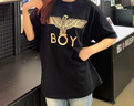 BOY LONDON【暗黑羅盤】春夏男女同款燙金印花潮牌短袖T恤N01906 黑印金 S 曬單實(shí)拍圖