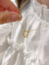 中國珠寶黃金項鏈女足金星月之戀吊墜鑲嵌鋯石送老婆生日禮物送女友情人節 約 2.3g 藍色玫瑰禮盒 曬單實(shí)拍圖