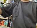 太平鳥(niǎo)男裝【T恤熱賣(mài)清倉】重磅刺繡短袖合集t恤休閑體恤衫純色半袖潮 純色口袋T黑色 BWCNE2293 L 曬單實(shí)拍圖