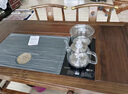 嫣媚實(shí)木茶桌椅組合茶臺(tái)新中式陽臺(tái)辦公室功夫泡茶桌帶燒水壺一體茶幾 干泡桌+1主椅+2月牙椅+茶水柜 1.2米 曬單實(shí)拍圖
