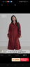 對白（DUIBAI）高級感紅色長(cháng)袖襯衫連衣裙女2025冬新款氣質(zhì)通勤寬松顯瘦長(cháng)裙 氛圍紅 XL 曬單實(shí)拍圖