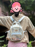 威納登痛包雙肩包少女風(fēng)小眾輕便單肩斜挎包外出旅游小背包兒童可愛(ài)書(shū)包 白色星星（送徽章） 曬單實(shí)拍圖