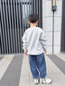 小豬班納兒童秋裝套裝2025新款時髦衛(wèi)衣男童休閑衛(wèi)褲青少年校園運動兩件套 藏藍/白紙片-灰/白小豬K 150 曬單實拍圖