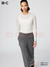 優(yōu)衣庫合作款/女裝HEATTECH EXTRA WARM 混紡圓領(lǐng)T恤/長(cháng)袖478955 478955/30淺米色 S 曬單實(shí)拍圖