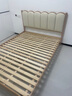 源氏木語(yǔ)實(shí)木床橡木家具臥室北歐風(fēng)豎琴床有機皮軟靠床白色雙人大床 軟靠(真皮椰奶白) 1.5*2m 曬單實(shí)拍圖