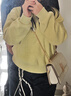 森馬（Semir）商場(chǎng)同款|衛衣女冬季加絨寬松立領(lǐng)半拉鏈2025新款簡(jiǎn)約打底衫 黃色調00433 M 曬單實(shí)拍圖