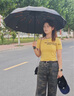 JCZS全自動(dòng)雨傘女生高顏值太陽(yáng)傘反向加厚結實(shí)抗風(fēng)暴雨專(zhuān)用晴雨兩用傘 暗夜綠20根玻纖骨+加固抗風(fēng)暴傘 曬單實(shí)拍圖
