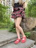 妙麗（Millies）品牌內(nèi)增高瑪麗珍鞋女2025新款小眾雙魔術(shù)貼淺口單鞋運動休閑女鞋 紅色 38 曬單實拍圖