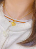 老鳳祥黃金項鏈女士足金三生有杏純金吊掛墜七夕情人節禮物送女朋友老婆 三生有杏吊墜約0.7g【品牌禮盒】 曬單實(shí)拍圖