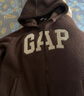 GAP女裝秋冬洋氣貼布繡logo仿羊羔絨連帽衛(wèi)衣加厚外套600757 曬單實(shí)拍圖