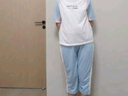 ADVSUS官方香港潮牌初中生女夏七分褲新款夏裝寬松少女中學(xué)生休閑運(yùn)動(dòng)套裝 藍(lán)袖口T恤+藍(lán)褲子/套裝 XL 曬單實(shí)拍圖