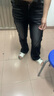 7家優(yōu)品 微喇牛仔褲男士夏季新款美式高街休閑寬松直筒修身長(zhǎng)褲子男 常規(guī) HCFS-2030黑灰色 L 曬單實(shí)拍圖