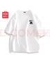 名創(chuàng)優(yōu)品（MINISO）短袖男純棉休閑寬松夏季圓領(lǐng)百搭青少年潮流半袖t恤 淺米 M 曬單實(shí)拍圖