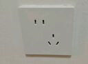 德力西（DELIXI）開關(guān)插座 免噴涂 奶油風(fēng)大板 墻壁電源825漢玉白斜五孔插座10只裝 曬單實拍圖