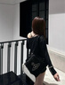 薇薇安西太后土星雙肩包鱷魚紋手提書包女 黑色 曬單實(shí)拍圖