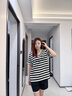 貝妍涼感睡衣女夏季薄款純棉短袖韓版條紋少女家居服運動(dòng)休閑大碼套裝 D10535圖色 M 曬單實(shí)拍圖