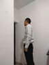 羅蒙（ROMON）條紋西裝褲子男士春秋季新款男褲修身商務(wù)休閑免燙抗皺九分西褲男 黑色九分褲 33 【建議150斤以?xún)取?曬單實(shí)拍圖