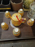 鳳陶凰（FENG TAO  HUANG）琺瑯彩功夫茶具套裝家用蓋碗茶壺茶杯國潮中式辦公會客高端泡茶器 琺瑯彩描金黃茶壺10入(6杯) 曬單實(shí)拍圖