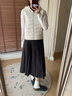 美力城鵝絨羽絨服2024新款輕薄內(nèi)膽貼身短外套三防面料連帽戶(hù)外運(yùn)動(dòng)風(fēng) 鉑金白（拼接款） S 155/80A 曬單實(shí)拍圖